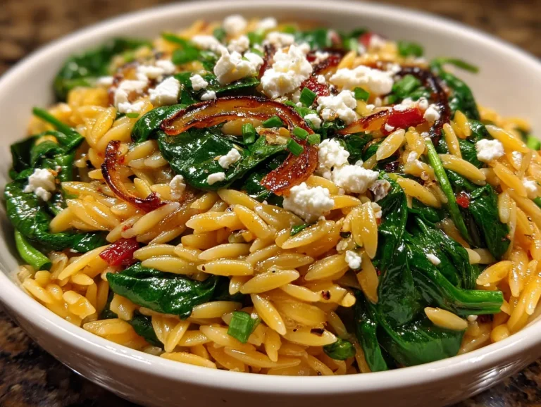 20-minute Balsamic Orzo Salad with Spinach and Feta