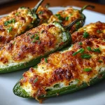 Air Fryer Jalapeno Poppers filled with creamy cheese