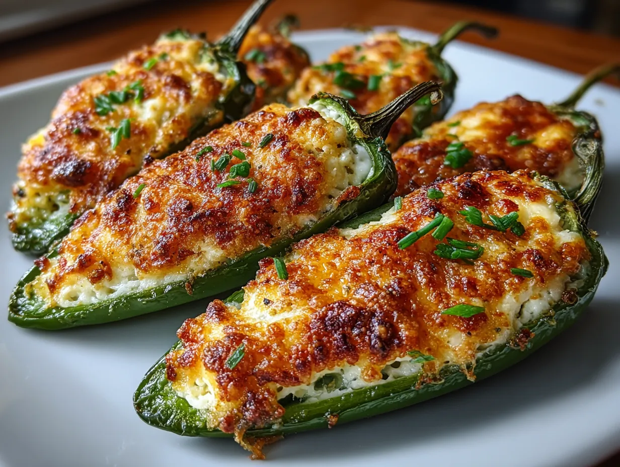 Air Fryer Jalapeno Poppers filled with creamy cheese