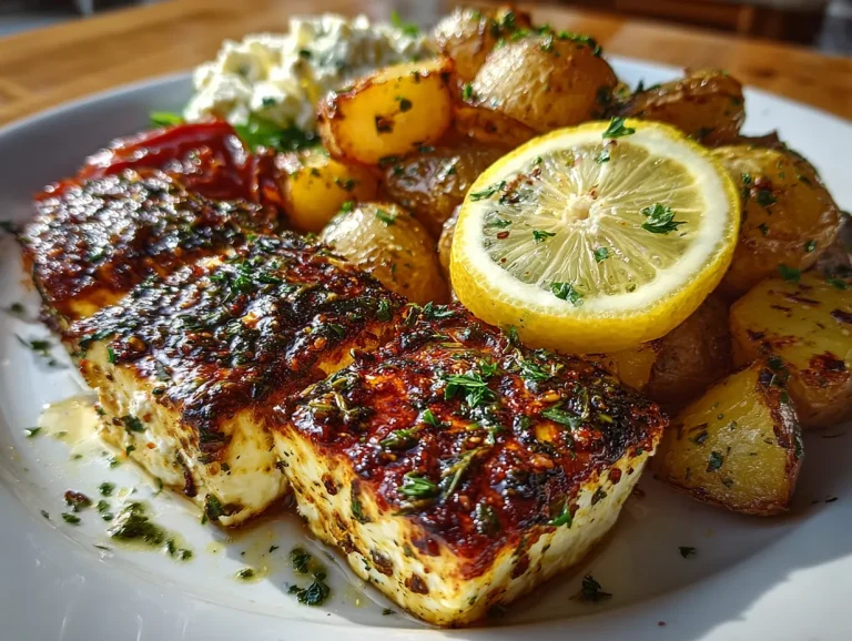 Baked Feta Potatoes with zesty lemon