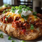 Beef Sloppy Joe Stuffed Baked Potatoes