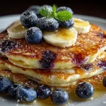 Blueberry Banana Protein Pancakes