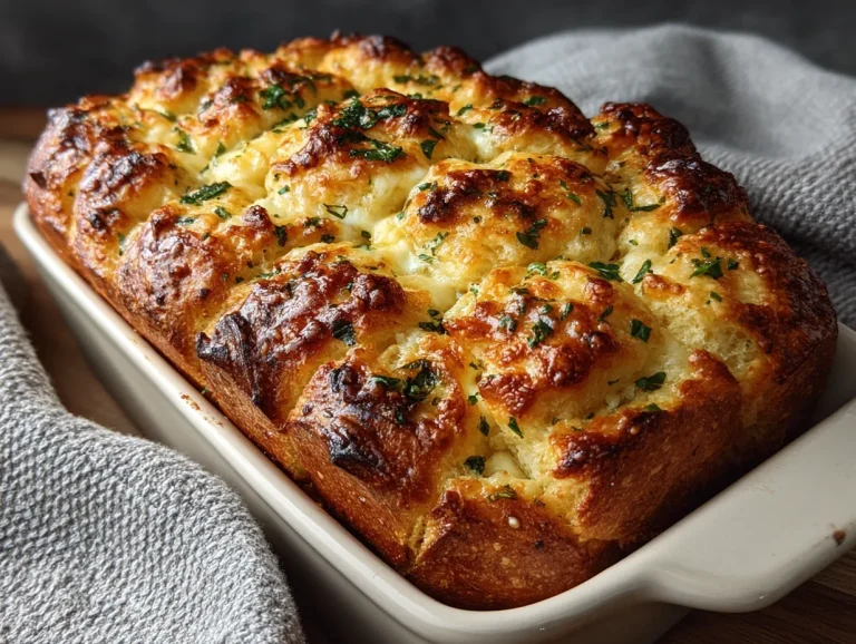 Cheesy Garlic Bread Pull-Apart Loaf with Mozzarella