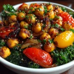 Crispy Roasted Chickpea and Kale Salad Bowl
