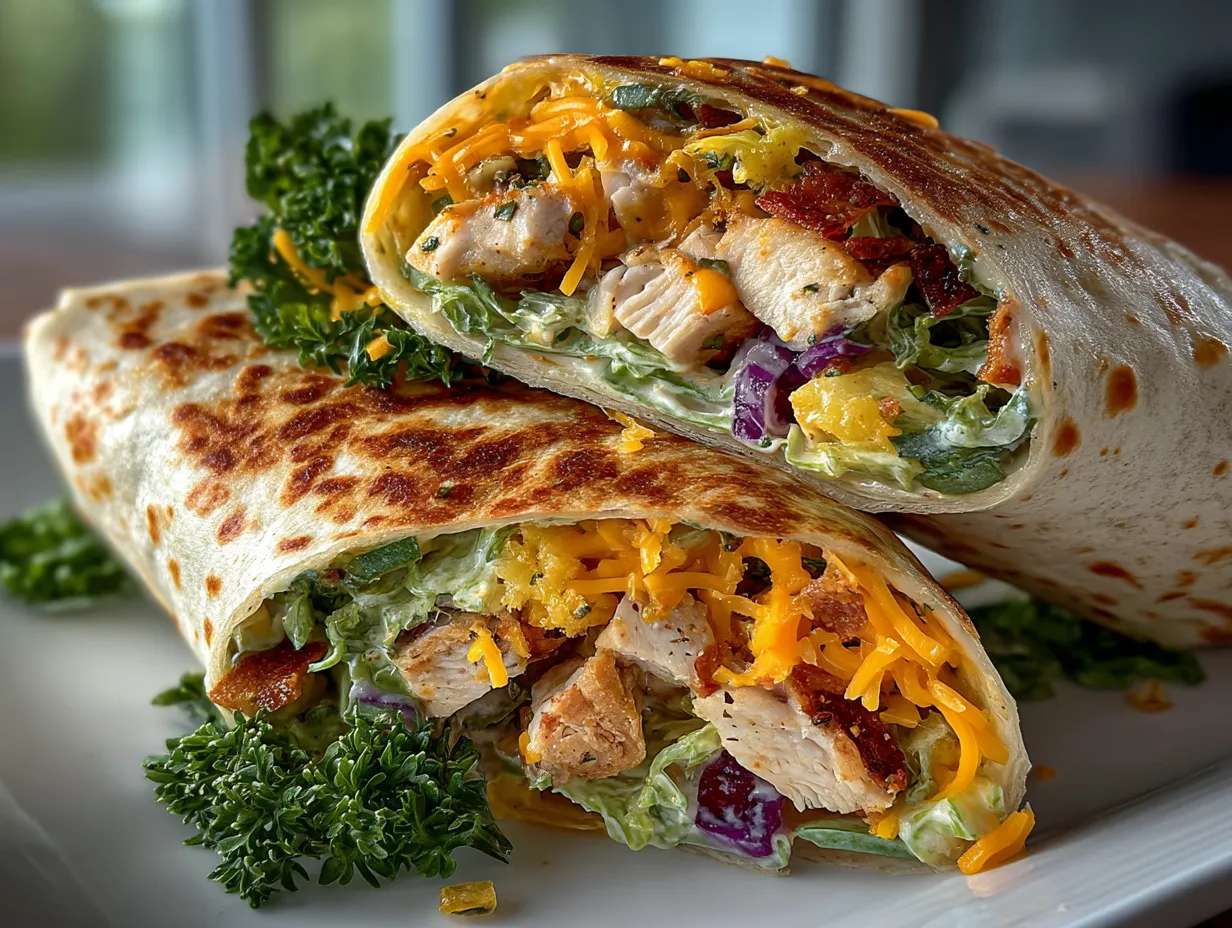 Serving the Dill Pickle Chicken Salad Wrap with Cheddar