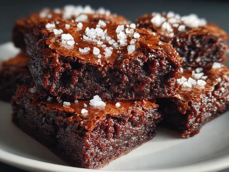 Fudgy Dark Chocolate Brownies with Sea Salt Flakes