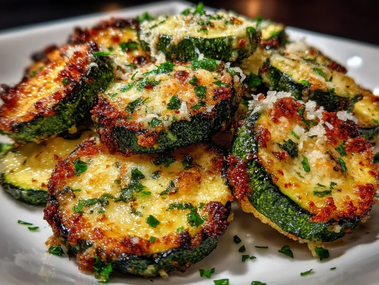 Garlic Parmesan Baked Zucchini Slices