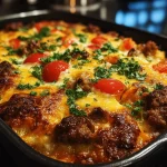 Ground Beef and Vegetable Casserole with Cheddar