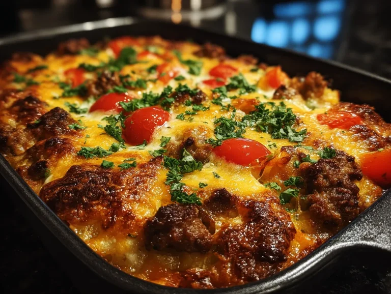 Ground Beef and Vegetable Casserole with Cheddar