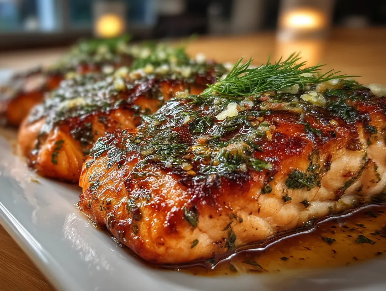 Plated Lemon Dill Baked Trout Fillet with sides