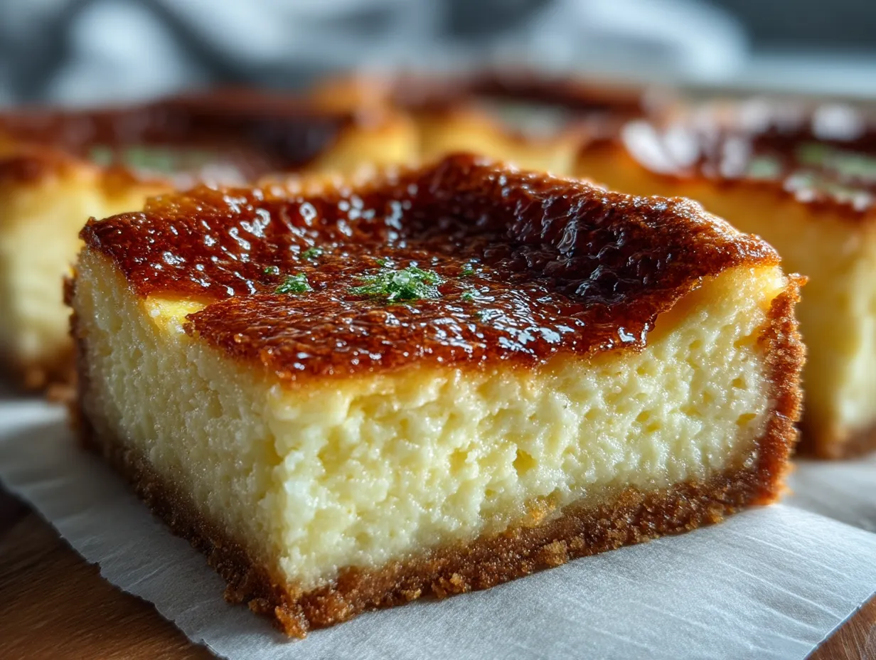 Presentation of Low Carb Keto Lemon Cheesecake Dessert Bars