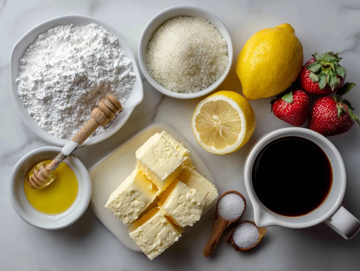 Ingredients for Low Carb Keto Lemon Cheesecake Dessert Bars