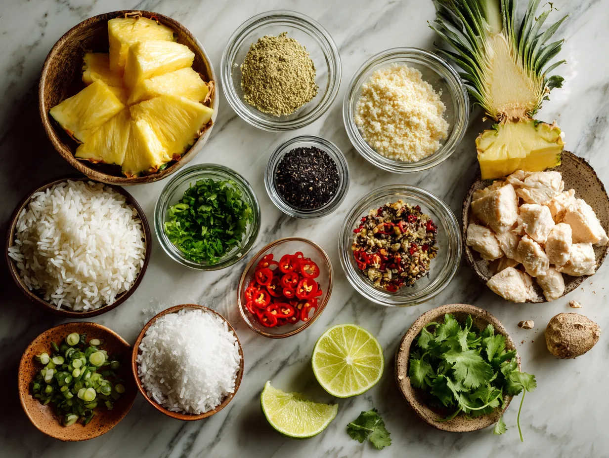 Ingredients for Pineapple Chicken and Rice