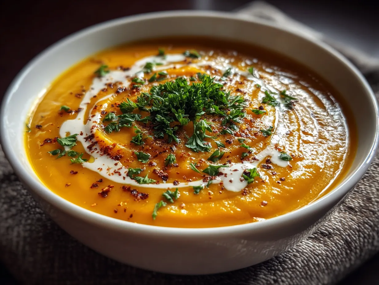 Pumpkin and Butternut Squash Soup with Ginger