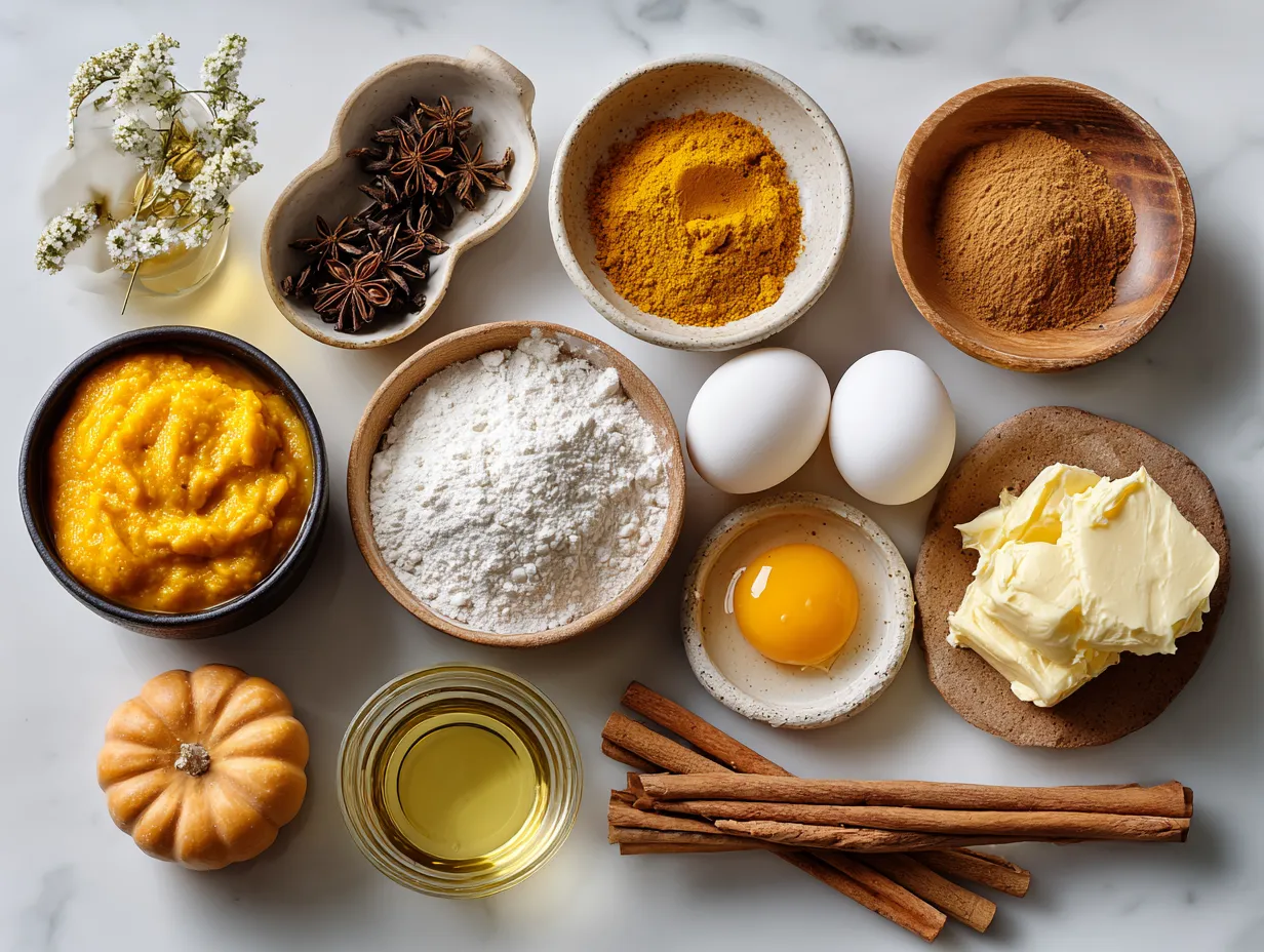 Ingredients for Pumpkin Puree French Toast with Cinnamon Butter