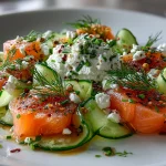Smoked Salmon and Cucumber Ribbon Salad with Cream Cheese