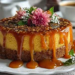 Spiced Gingerbread Cheesecake with Caramel Glaze