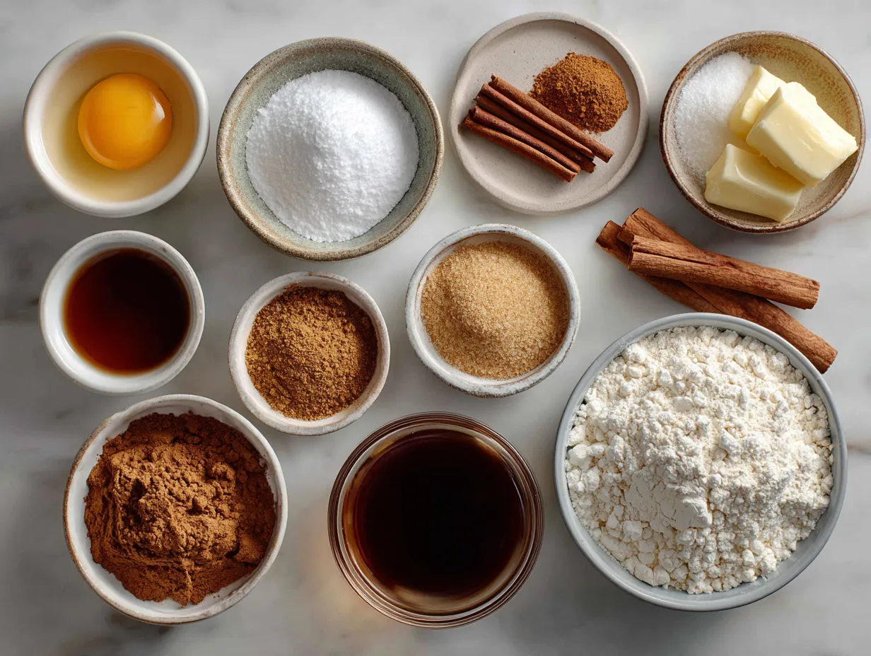 Ingredients for Spiced Gingerbread Cheesecake with Caramel Glaze