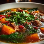 Spicy Minced Beef and Sweet Potato Puchero Soup