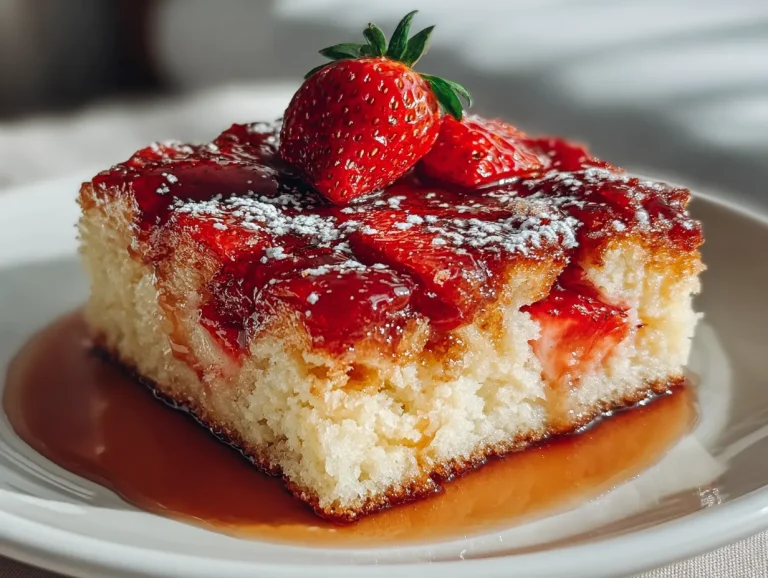 Strawberry Earthquake Cake
