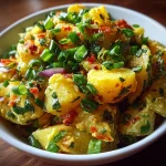 Traditional Jamaican Potato Salad with Scallions