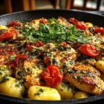 Tuscan chicken and gnocchi skillet