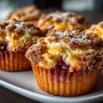 Upside Down Rhubarb Muffins with Cinnamon Streusel